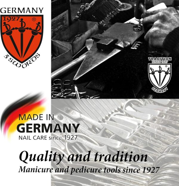 3 Swords Germany - brand quality CUTICLE REMOVER TRIMMER KNIFE (2 pieces) manicure pedicure grooming for professional finger & toe nail care by 3 Swords, Made in Germany (7865)