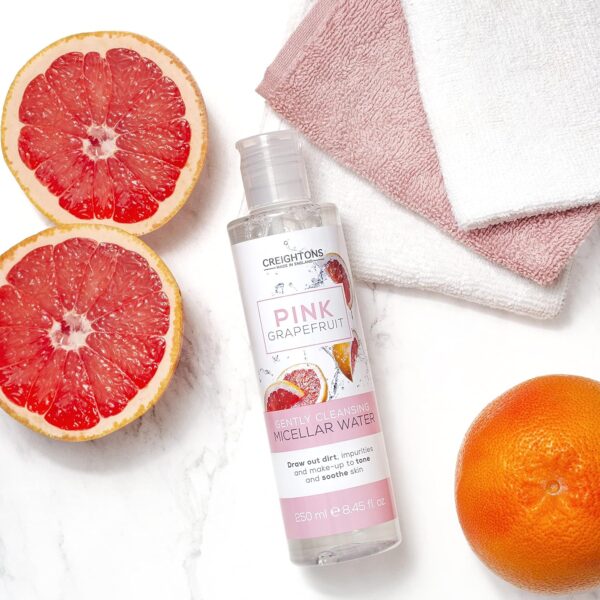 Creightons Pink Grapefruit Gently Cleansing Micellar Water (250ml) - Draws out dirt, impurities and make-up to tone and soothe skin, Dermatologically tested.