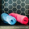 Simply Gone Make Up Remover Cloths | Reusable Makeup Removing Face Cloth ideal for Sensitive Skin | Makeup Remover Flannel 2 Set (Blue & Pink)