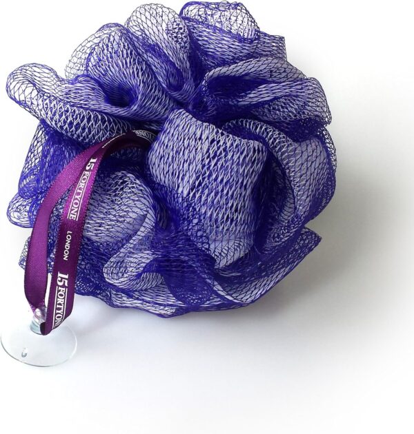 915StHZTpkL._AC_SL1500_.jpg 1541 London Exfoliating Bath & Shower Body Puff/Scrunchie/Buffer (Aubergine)