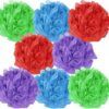 Pack Assorted Multicoloured – Heavy XL – 75g Body Puff Pouf Bath Shower Exfoliator Sponge Balls for Silky Soft Skin, Durable & Eco-Friendly, Family Size - Green, Blue, Purple & Red – Pack of 8