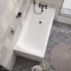1400 x 700mm Compact Single Ended Straight Shower Bath with Leg Set