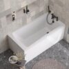 1400 x 700mm Compact Single Ended Straight Shower Bath with Leg Set