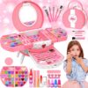 66 Pcs Kids Makeup Sets For Girls with Portable Stand,Make Up Starter Kit Children Princess Pretend Play Games Toys Presents,Little Girl Birthday Gifts Set For Age 3 4 5 6 7 8 9 10 11 12 Years Old