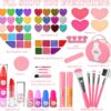 66 Pcs Kids Makeup Sets For Girls with Portable Stand,Make Up Starter Kit Children Princess Pretend Play Games Toys Presents,Little Girl Birthday Gifts Set For Age 3 4 5 6 7 8 9 10 11 12 Years Old