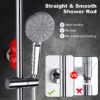 91TqGc924ZL._AC_SL1500_.jpg Shower Riser Rail Kit, Uvish Stainless Steel 9” Rain Shower Head with 180cm Hose, Handheld Shower Head, Holder & Brass Shower Diverter, Shower Set with 4 Spray Modes, Chrome