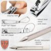 3 Swords Germany - brand quality 8 piece manicure pedicure grooming kit set for professional finger & toe nail care scissors clipper fashion leather case in gift box, Made by 3 Swords (000446)