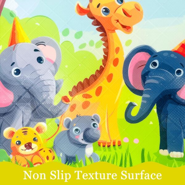 Non-Slip Bath Mat for Toddlers, Cartoon Anti-Slip Bathtub Mat, Safe and Fun Kids Tub Mat, Baby Shower Mat with Cute Design,Perfect for Bathtubs, Showers and Bathroom (Jungle Animals)