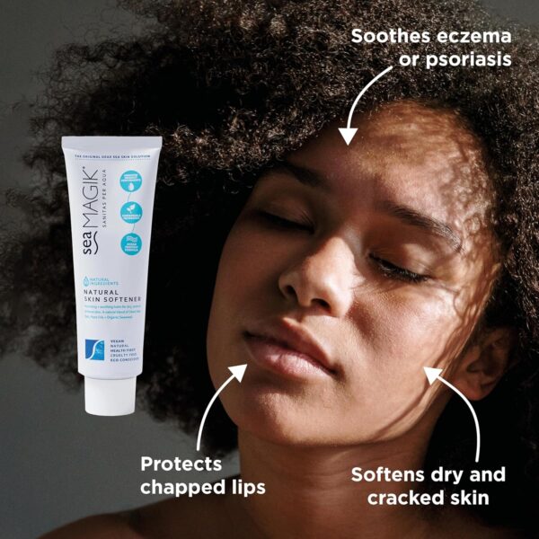 91Y4JFO6DHL._AC_SL1500_.jpg Sea Magik - Face and Body Moisturiser for Dry Skin, Itch Relief Cream, Natural Lotion for Eczema and Psoriasis, Hydrating Dead Sea Salt, Vegan, Cruelty Free (75ml)