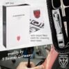 3 Swords Germany - brand quality 8 piece manicure pedicure grooming kit set for professional finger & toe nail care scissors clipper fashion leather case in gift box, Made by 3 Swords (000446)
