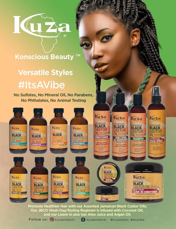 Kuza Naturals Jamaican Black Castor Oil Repair Cream Leave in Conditioner 473 ml