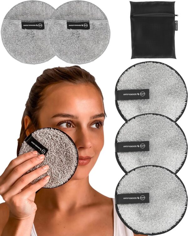 Reusable Eye Makeup Remover Pads Set -Ogato- Just Use Water- XL Reusable Face Pads - Eco Friendly - FREE Laundry Bag - Makeup Remover Cloth For All Skin Types -UK Brand