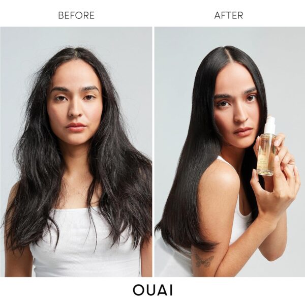 OUAI Hair Oil Travel Size - Hair Heat Protectant Oil for Frizz Control - Adds Shine and Smooths Split Ends - Color Safe Formula - Paraben, Phthalate and Sulfate Free (0.45 oz)