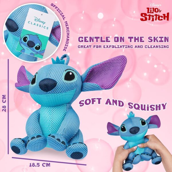 Disney Sponges Bath Kids - Fun Stitch Baby Sponges for Bath Loofah Plush Bathroom Accessories Shower Sponge for Adults