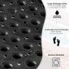 Bathtub Mat Non Slip – 100 x 40 CM Non Slip Bath Mat – Easy Clean Non Slip Shower Mats – Sturdy Suction Cup Attaching – Comfortable for Feet – Draining Holes – Modern Design (Black)