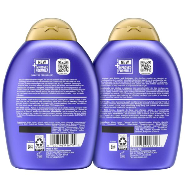 OGX Nourishing + Coconut Milk Shampoo & Conditioner Set, Hydrating & Restoring, Moisturizes for Soft Hair After the First Use, Sulfate-Free Surfactants, 2 Items, 2 x 13 fl. Oz