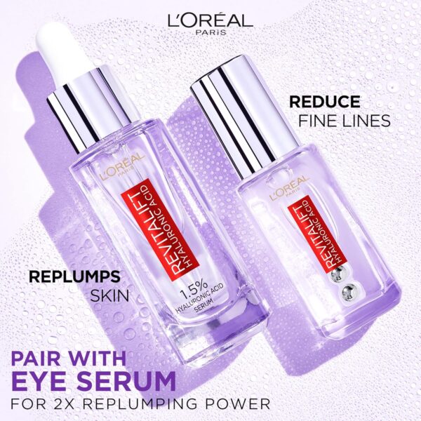 L'Oreal Paris Revitalift Filler [+Hyaluronic Acid] Serum, 1.5% Pure Concentrated Hyaluronic Acid Dropper Serum, 30ml