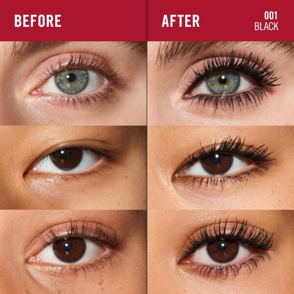 Rimmel Thrillseeker Extreme Volume Mascara Black, Ultra Volumising, 24hr Wear, Unique BIG Tower Fibre Brush, Smudge-Proof, Flake-Free, Clump-Free, Cruelty Free 12.5ml