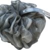 Hydréa London Grey Shower Puff, Large Exfoliating Bath Loofah, Mesh Sponge - Premium Quality, Luxurious Lather, Gentle Exfoliation for Men & Women