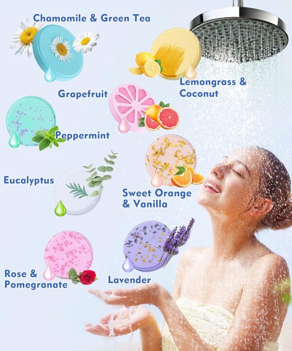 Aofmee Shower Steamers Aromatherapy - Pack of 8 Shower Bombs Gift Set for Women and Men, Shower Tablets with Essential Oils for Relaxation, Pamper Self Care Birthday Gifts for Her/Him, Mum or Wife