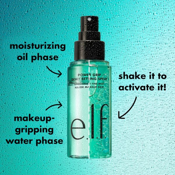 e.l.f. Power Grip Dewy Setting Spray, Long-Lasting Formula, Grips Makeup For A Hydrated, Dewy Finish, Vegan & Cruelty-Free