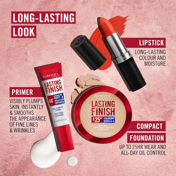 Rimmel Lasting Finish Lipstick 006 Pink Blush, Creamy Satin Finish, Long Lasting 8 HR Wear, Comfortable Formula, Rich Pigment