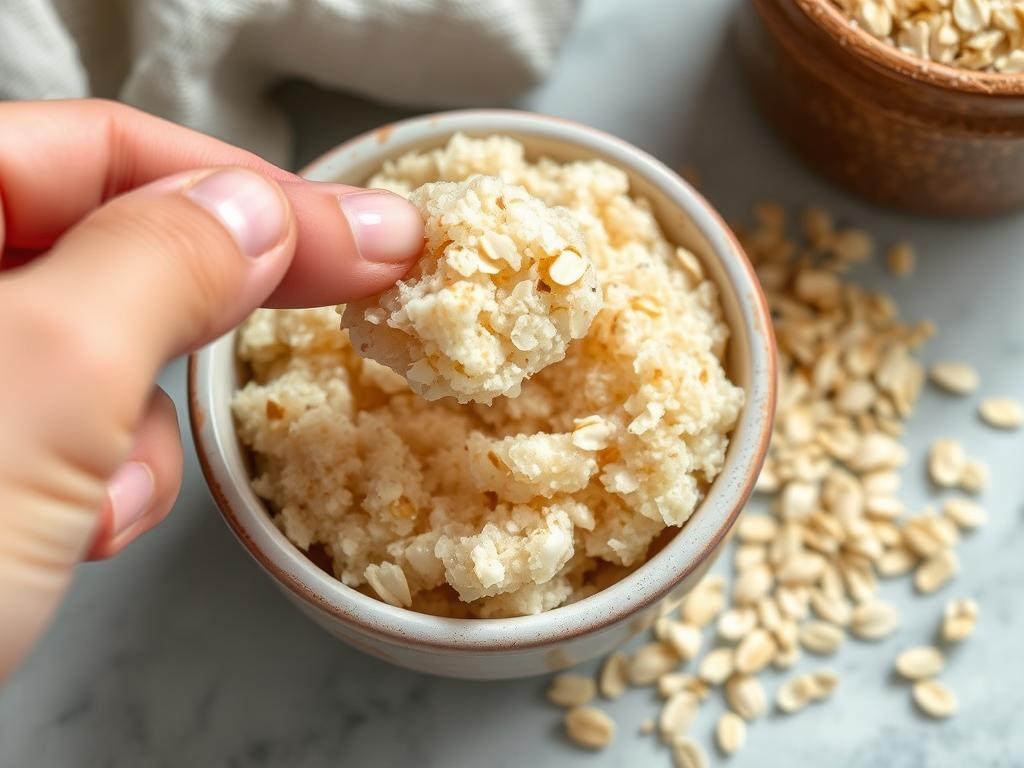 Homemade oatmeal scrub for exfoliating and reducing pores Homemade oatmeal scrub for exfoliating and reducing pores