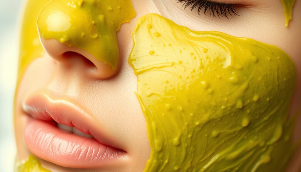 Avocado face mask for dry skin