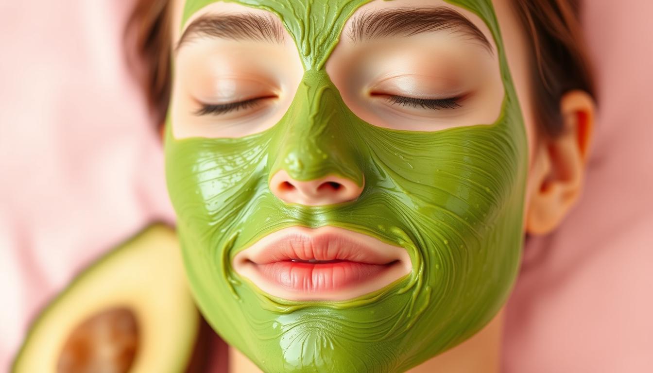 Avocado face mask for dry skin