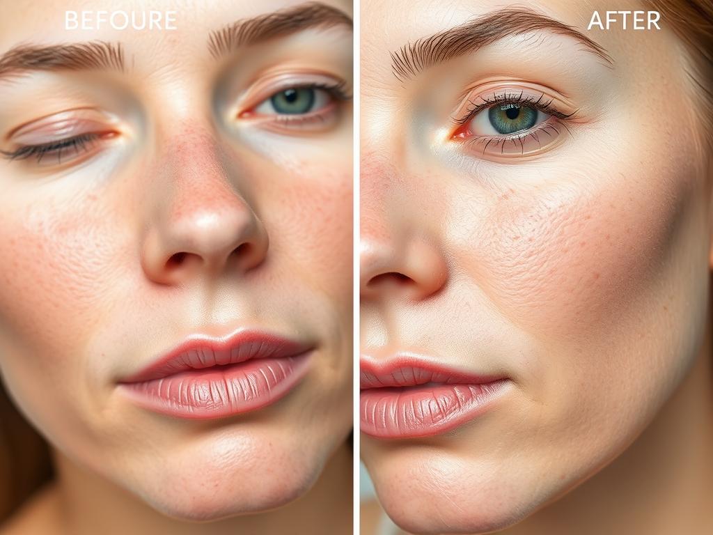 Before and after results of natural pore reduction methods
