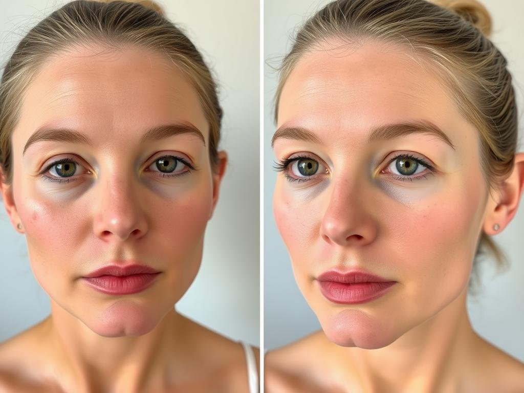Before and after skin purging transformation