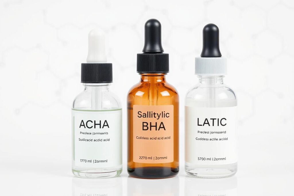 Different types of exfoliating acids that cause skin purging