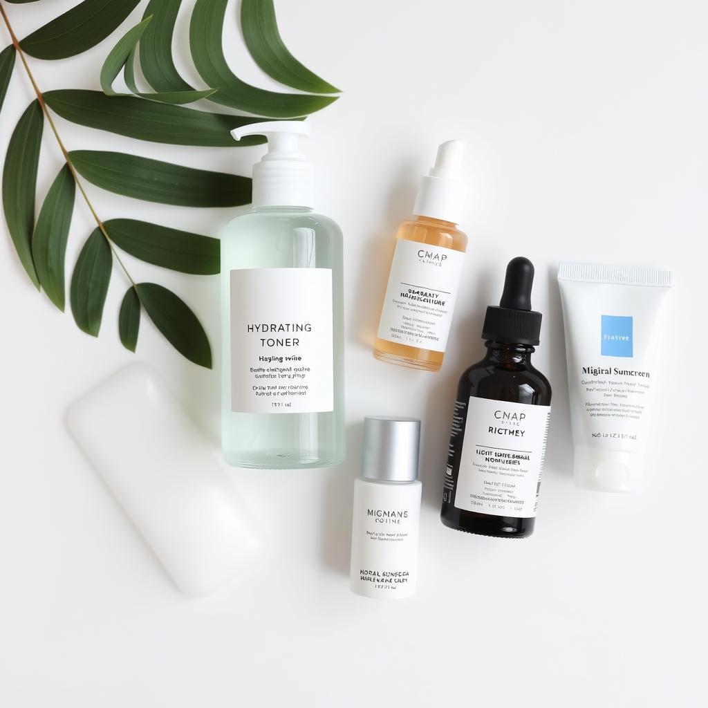 Morning skincare routine products for skin purging