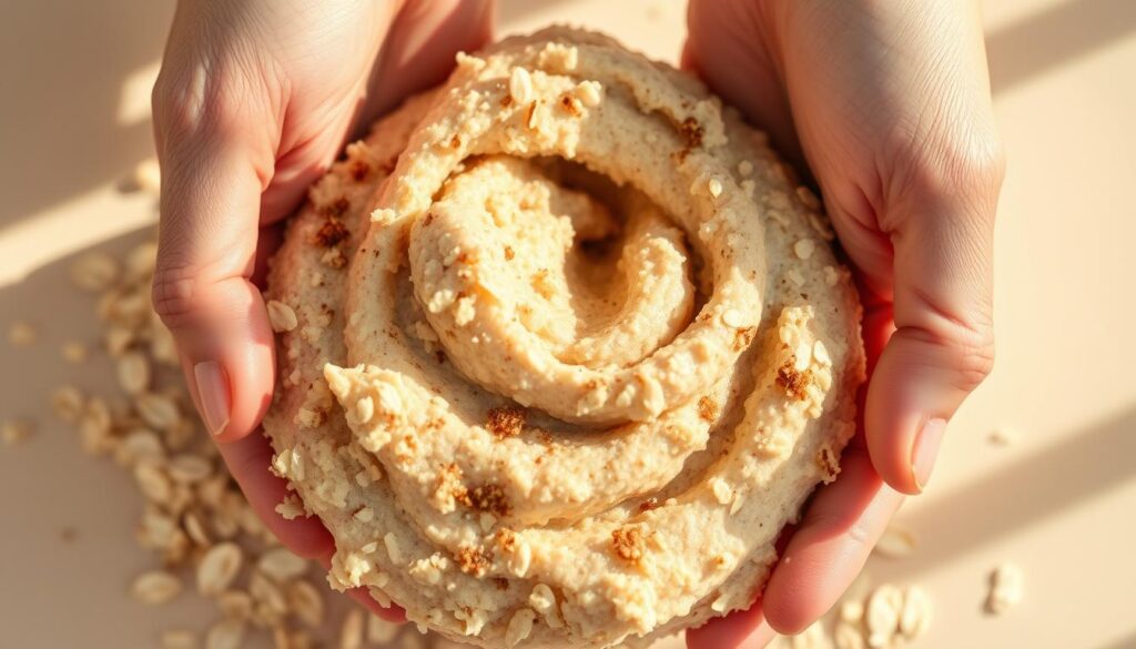 Preparing oatmeal scrub