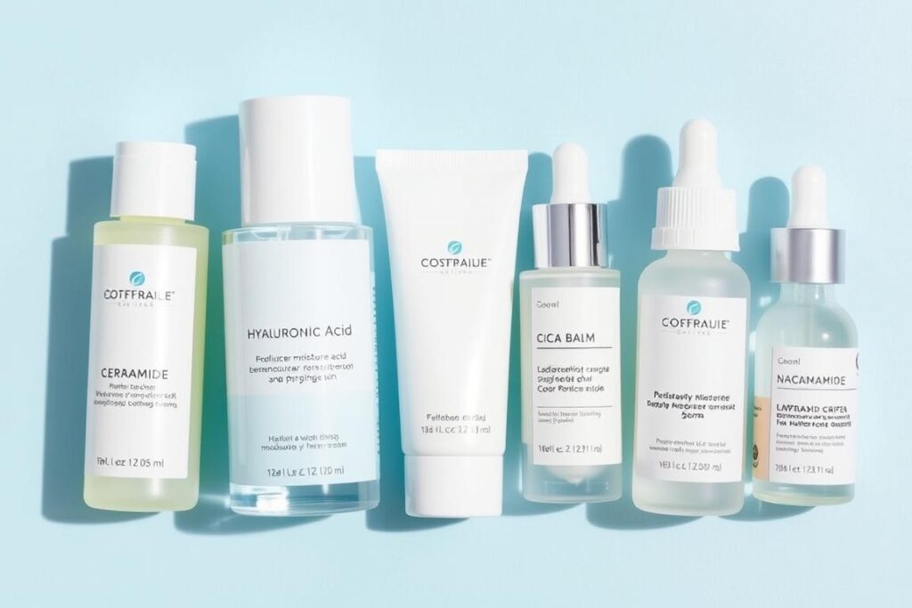 Soothing skincare products for managing skin purging