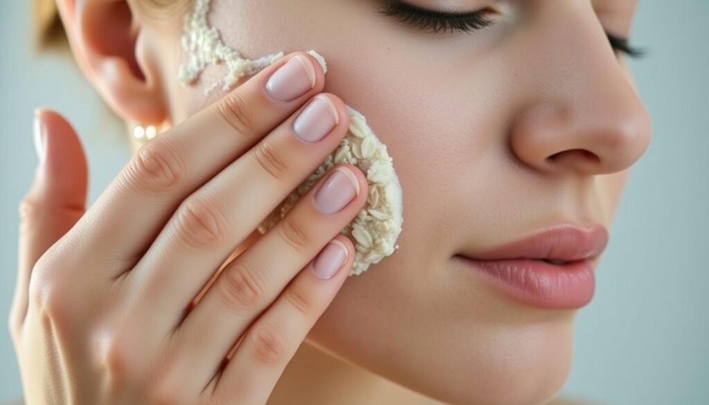 oatmeal face scrub application